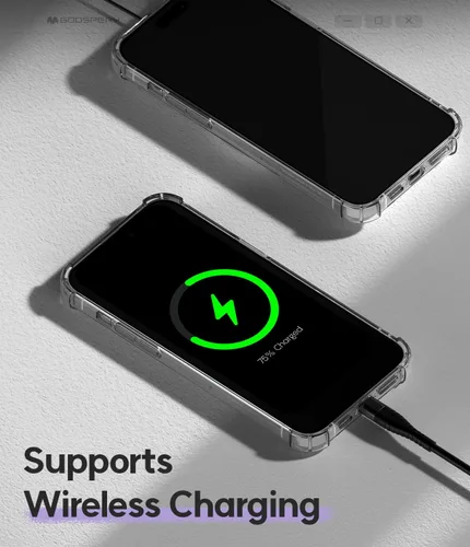 Vista 6 de GOOSPERY Crystal Shield - Funda compatible con iPhone 15 Pro Max, tecnología a prueba de golpes, antiamarilleo, protección de borde elevado