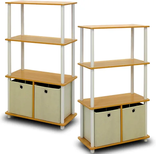 Vista 16 de Furinno Turn-N-Tube Organizador de encimera de cocina, estante organizador de encimera de esquina de 2 niveles, estante esquinero, para cocina