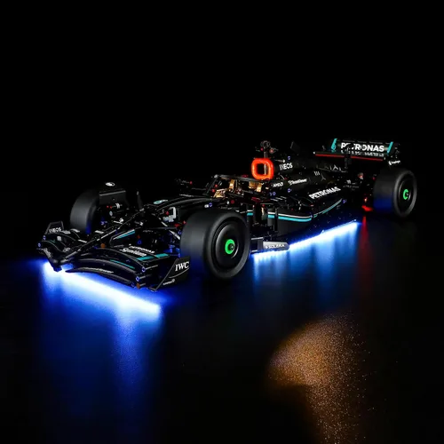 Vista 7 de YEABRICKS Kit de luces LED para Lego – Technic McLaren Formula 1 modelo de bloques de construcción de autos de carreras, juego de luces LED