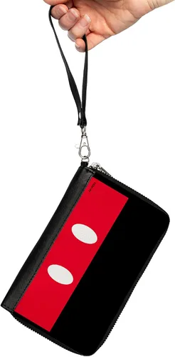 Vista 2 de Buckle-Down Cartera rectangular con cremallera de poliuretano para mujer, diseño de Mickey Mouse, 7.5 x 4.5 pulgadas, Mickey Mouse, Buckle-down Pu