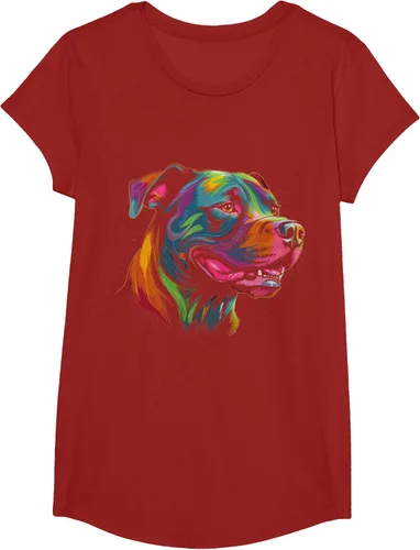 Vista 48 de Pit Bull Mom Dog Lover Colorido Artistic Pitbull Owner - Camiseta para mujer, Negro