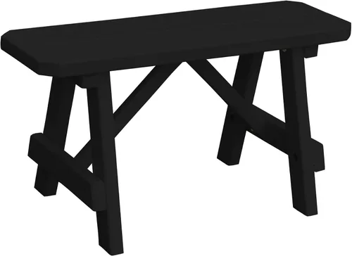 Vista 58 de Furniture Barn USA Pine - Banco tradicional de 2 pies, color negro