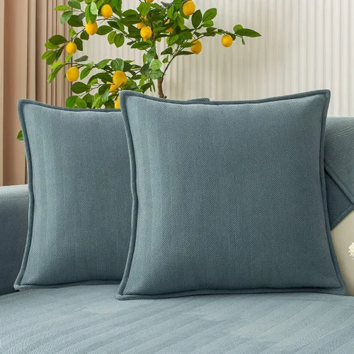 Vista 14 de vctops Funda de sofá con diseño de rayas cheurón estilo granja, protector de muebles de color sólido, funda de sofá suave antideslizante para Verde