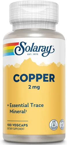 Vista 7 de Solaray Cobre 2 mg Formación saludable de glóbulos rojos, apoyo de la función inmunológica y nerviosa Sin OMG 100