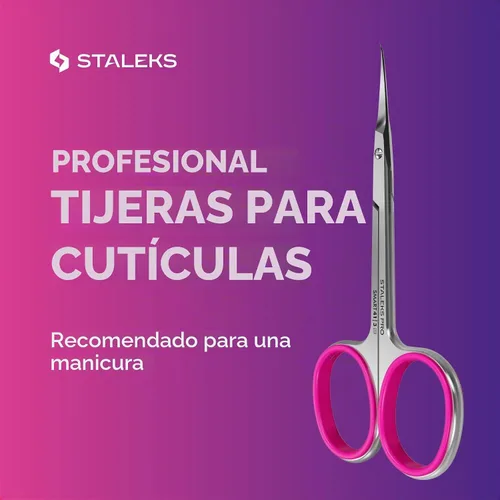 Vista 2 de Staleks Professional - Tijeras para cutículas – Tijeras de manicura, acero inoxidable, cuchillas curvadas extra finas – Tipo inteligente 41 tipo 3