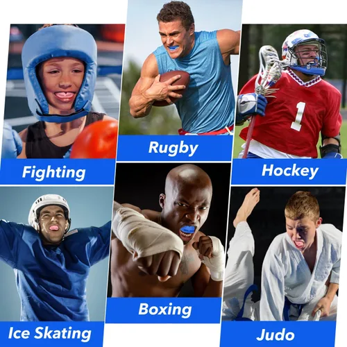 Vista 7 de 2 protectores bucales deportivos para adultos jóvenes, protectores bucales para aparatos ortopédicos, protectores bucales de lucha libre