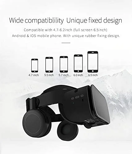 Vista 4 de 3D Virtual Reality VR Headset with Wireless Remote Bluetooth VR Glasses for Movies Video Games IMAX Compatible for Android iOS iPhone 12 11 Pro Max