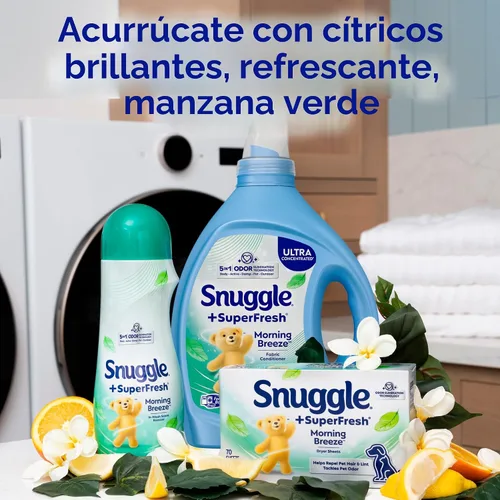 Vista 7 de Snuggle Suavizante líquido para telas, SuperFresh Original, elimina olores difíciles, concentrado 2 veces, 150 cargas