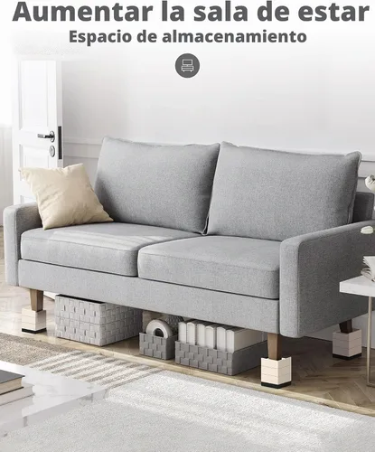 Vista 6 de Elevadores de Muebles, Tclouda Soportes para Cama/Sofá/Escritorio/Mesa/Patas de Silla/Refrigerador de 1.5, 3 y 4 Pulgadas, Bloques Ajustables