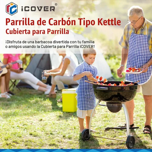 Vista 6 de iCOVER – Funda redonda para parrilla, cubierta de 29" de diámetro x 38" de alto para parrilla de carbón, cubierta impermeable para parrilla
