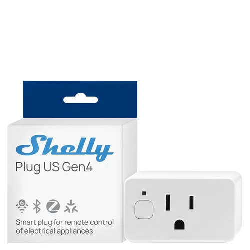 Vista 10 de Shelly Enchufe inteligente UL, WiFi, Bluetooth, Zigbee, salida de materia con medición de energía, funciona con HomeKit, Google Home, Alexa, Home