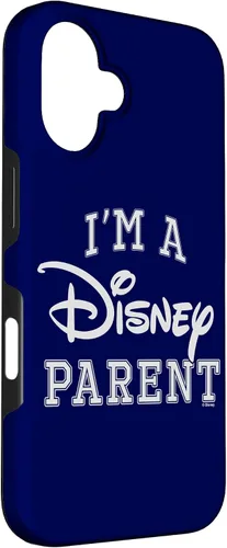 Vista 3 de iPhone 16 Disney I'm A Disney Parent Collegiate Big Text Logo Case