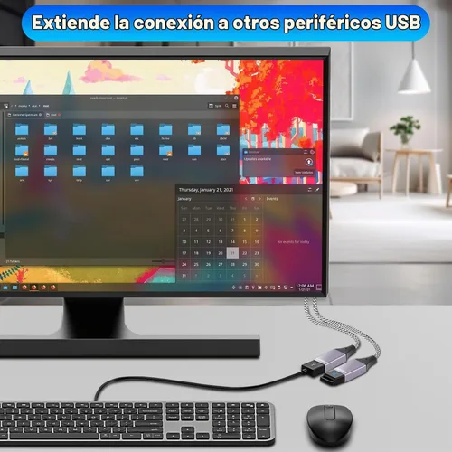 Vista 7 de Cable divisor USB de 1 entrada y salida 2026, extensor de puerto USB doble, adaptador de extensión de cable de carga y datos de 9.8 in