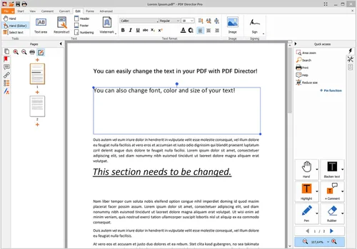 Vista 2 de easyPDF - merges PDF files - splits PDF documents - adds and deletes pages - PDF editing software compatible with Windows 11, 10, 8 , 7