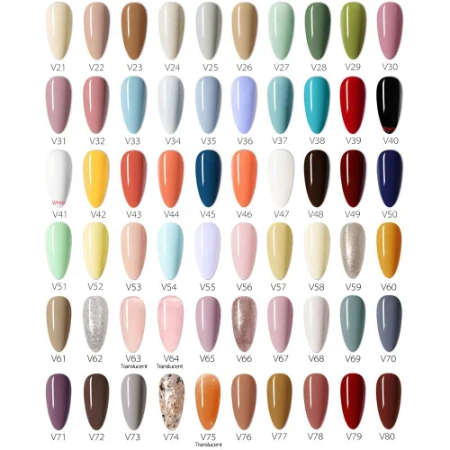 Vista 2 de VENALISA - Kit de pintura de gel de barro de 60 colores con tarjeta de color, pincel de dibujo, esmalte de uñas de gel para arte de uñas, juego