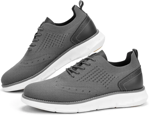 Vista 7 de Men's Casual Dress Oxfords Shoes Breathable Knit Leisure Fashion Sneakers Lightweight Comfortable Walking Shoes