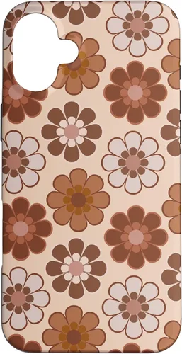 Vista 23 de 70s Retro Floral Pattern in Brown, Tan and Camel Case for iPhone 17