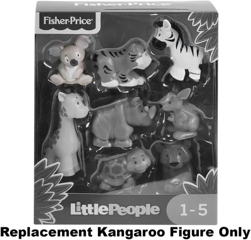 Vista 6 de Figura de oso koala gris de repuesto para Fisher-Price Little People Safari Animal Friends Playset - GFL22