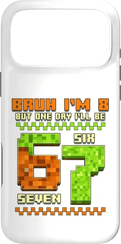 Vista 22 de Bruh I'm 8 But One-Day I'll Be 67 Retro 8th Birthday Kids Case for iPhone 17