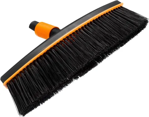 Vista 8 de Fiskars Escoba multiusos, cabeza de escoba, ancho: 10.2 in, cerdas de plástico, negro/naranja, QuikFit, 1001417
