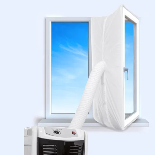Vista 2 de Kit de sellado de ventana de aire acondicionado portátil, protectores de intercambio de aire de parada de aire caliente con cremallera de 158