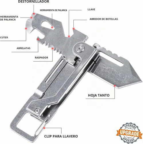 Vista 2 de EDCFANS Llavero multiherramienta con cuchillo, llaveros multiherramienta, regalos del Día del Padre para hombres, cuchillos de bolsillo Tanto