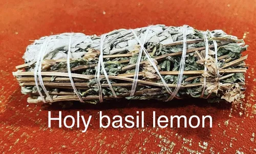 Vista 2 de Incienso personalizado con dos manchas de salvia hechas a mano de 4 pulgadas, variedad (incienso)