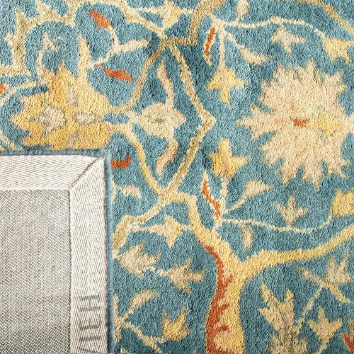 Vista 6 de SAFAVIEH Antiquity Collection AT14E - Alfombra de lana tradicional oriental de primera calidad, hecha a mano, 3 x 5 pies, color azul