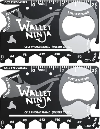 Vista 7 de Billetera Ninja 18 en 1, herramienta de tamaño tarjeta de crédito y de múltiples propósitos