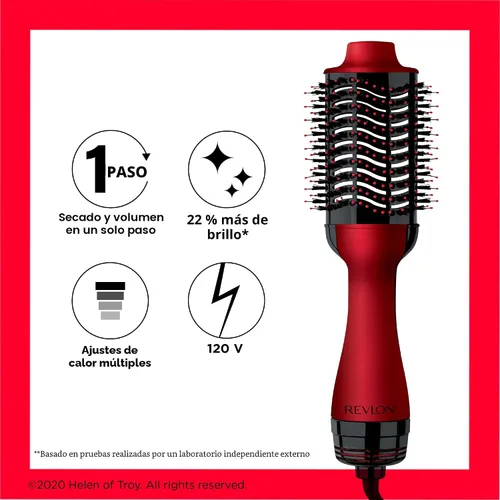 Vista 6 de REVLON One-Step Volumizer Original 1.0 Secador de pelo y cepillo de aire caliente, rojo