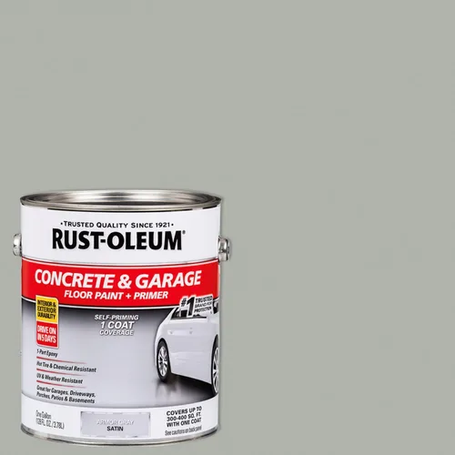 Vista 2 de Rust-Oleum 225359-2PK - Pintura e imprimación para pisos de concreto y garaje, galón, gris armadura satinada, paquete de 2