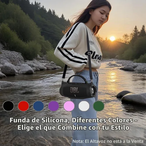 Vista 6 de Funda de silicona para altavoz Bluetooth portátil JBL Charge 6 Azul