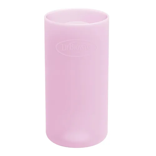 Vista 23 de Dr. Brown's Options+ Funda estrecha para botella de vidrio, 100% silicona, rosa, sin BPA, 4 onzas, paquete de 1