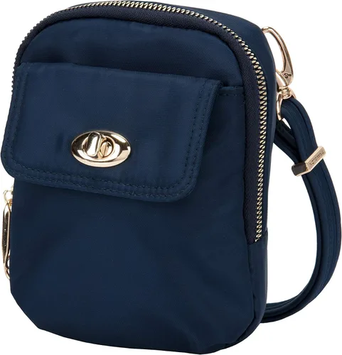 Vista 6 de Travelon Bolsa cruzada para teléfono antirrobo para mujer, Zafiro, talla única , Travelon Bolso bandolera antirrobo para teléfono