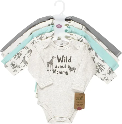 Vista 2 de Touched by Nature baby-girls Organic Cotton Long-sleeve Bodysuits