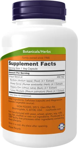 Vista 2 de Suplementos NOW, extracto de hierbas de Ojibwa 450 mg, 180 cápsulas vegetales