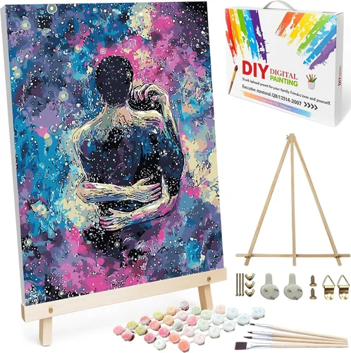 Vista 60 de BAISITE 0304 - Kit de pintura por números para adultos principiantes; paquete de 2 lienzos de 8 pulgadas de ancho x 12 pulgadas de largo; caja