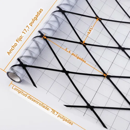 Vista 8 de VELIMAX Película de vinilo de vidrio decorativo para ventana, diseño de celosía negra esmerilada, película de vinilo de vidrio extraíble