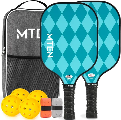 Vista 21 de Pickleball Paddles Set of 2 or 4, or Single Paddle – USAPA Approved Fiberglass Surface Pickleball Rackets Set for Men & Women