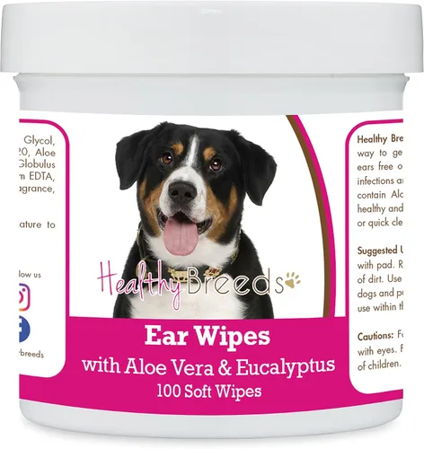 Vista 191 de Healthy Breeds Affenpinscher Toallitas de limpieza de oídos con aloe y eucalipto para perros, 100