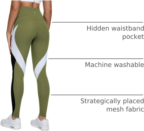 Vista 38 de Malla Queenieke 8030 de yoga, para correr, leggings con color combinado, para mujer