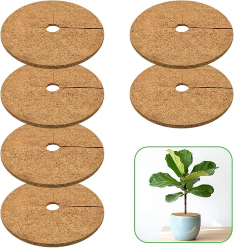 Vista 14 de ZeeDix Pack de 10 anillos de mantillo de fibra de coco, anillo de mantillo de coco coir de 6 pulgadas, protector de árbol 100% natural, anillo