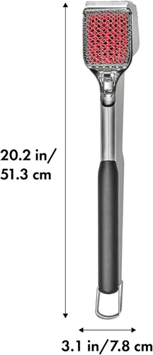 Vista 7 de OXO Cepillo para parrilla Good Grips Hot Clean Diseño sin cerdas, limpia las rejillas de la parrilla fría y caliente, resistente al calor
