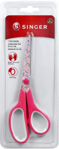 Vista 5 de SINGER 7 cuchillas antiadherentes, tijeras con estampado de unicornio, multicolor