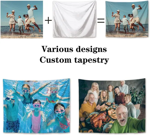 Vista 2 de yyfq Tapiz personalizado para colgar en la pared, decoración personalizada para subir imágenes Tenture Murale Tissus Tapisserie Mural Alfombra Duvar