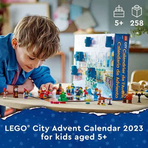 Vista 2 de Calendario de Adviento LEGO City 2023 60381 Cuenta regresiva de Navidad Conjunto de juego, idea de regalo para contar los días hasta la aventura