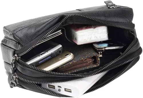 Vista 5 de Hebetag Cartera de cuero para hombre organizador de muñeca