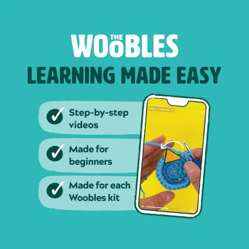 Vista 4 de The Woobles Kit de ganchillo para principiantes, kit de animales de punto y ganchillo fácil de artes y manualidades, como se ve en Shark Tank