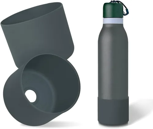 Vista 41 de 2 botas de silicona superiores para Owala FreeSip Twist de 24 onzas, funda inferior resistente a los arañazos, accesorios de botella de Owala