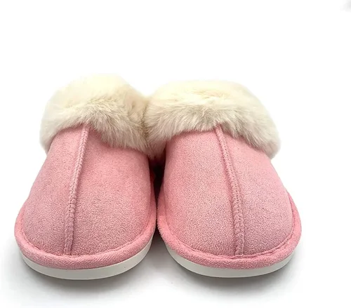 Vista 7 de Asverd - Pantuflas para mujer, con punta abierta, peludas, para el hogar